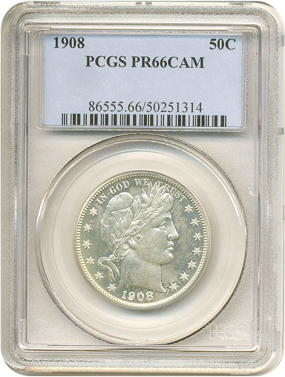 image for: 1908 50c  PCGS Proof 66 Cameo