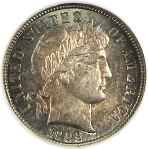 image for: 1908-S 10c NGC MS62 *Color*