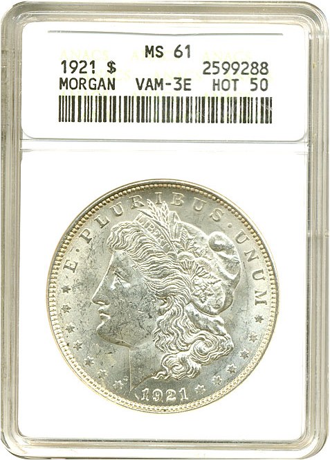 image for: Hot 50 VAM: 1921 $1 VAM 3E ANACS MS61 