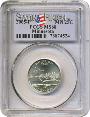 image for: 2005-P 25c Minnesota - Satin Finish PCGS MS68