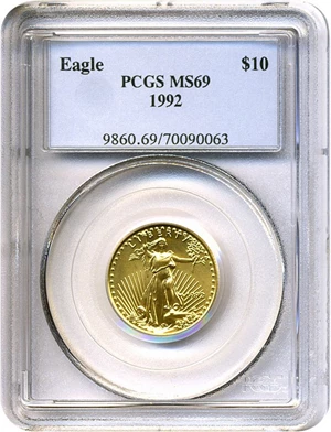 image for: 1992 $10 Gold Eagle PCGS MS69