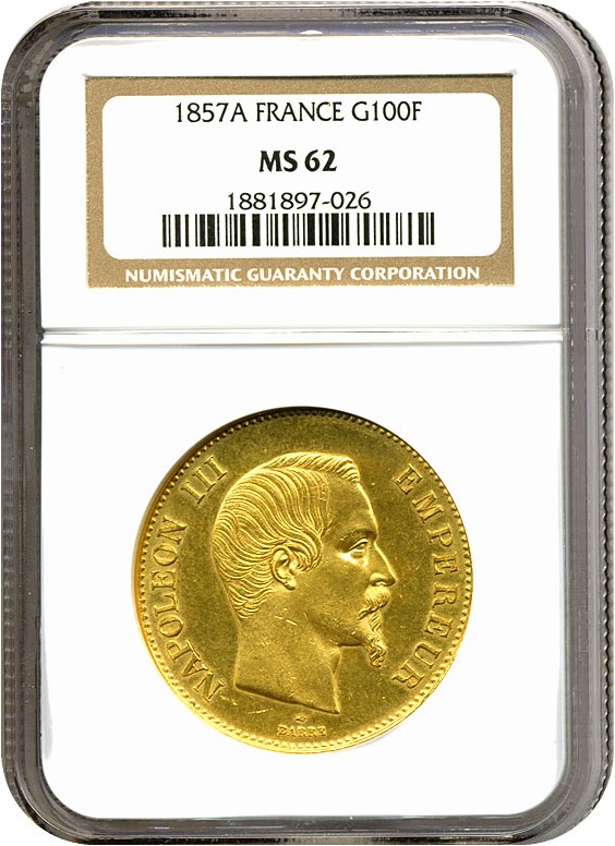 1857-A 100 Fr MS