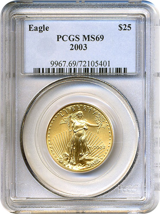 image for: 2003 $25 Gold Eagle PCGS MS69 