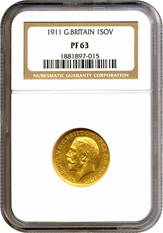 image for: Great Britain: 1911 Sov  NGC Proof 63