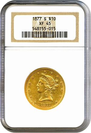 image for: 1877-S $10 NGC XF45