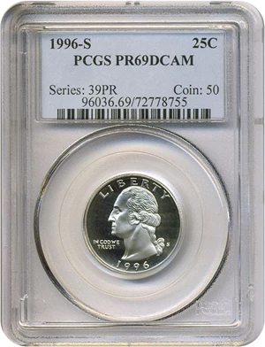 image for: 1996-S 25c PCGS Proof 69 DCameo