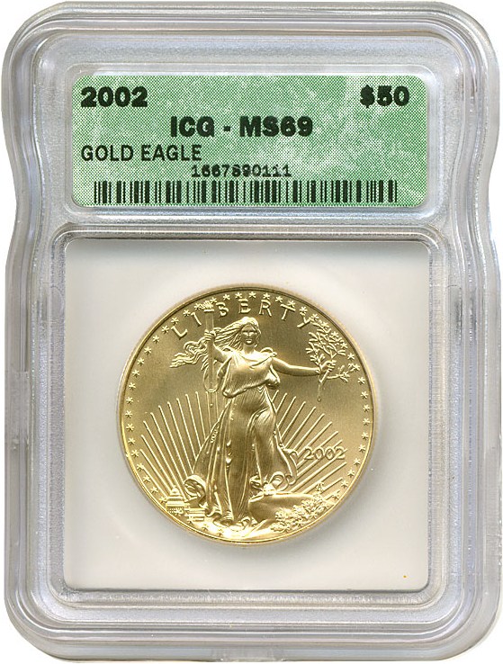 image for: 2002 $50 Gold Eagle ICG MS69 