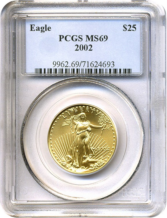 image for: 2002 $25 Gold Eagle PCGS MS69