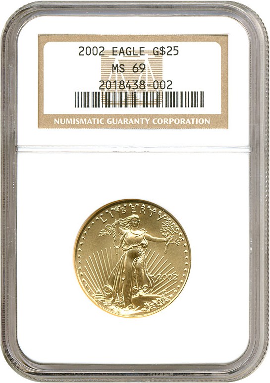 image for: 2002 $25 Gold Eagle NGC MS69 