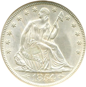 image for: 1854 50c Arrows NGC MS64