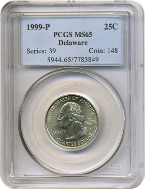 image for: 1999-P 25c Delaware PCGS MS65