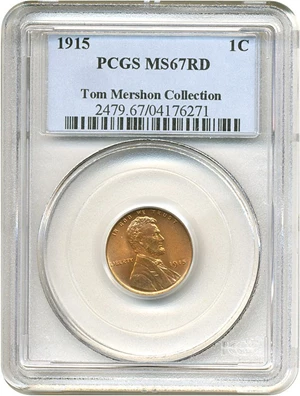 image for: 1915 1c PCGS MS67 RD ex:Mershon
