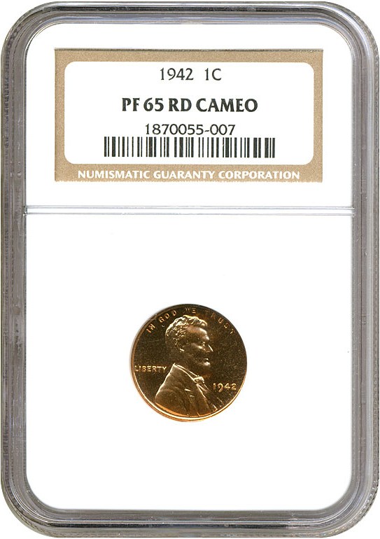 image for: 1942 1c  NGC Proof 65 RD Cameo