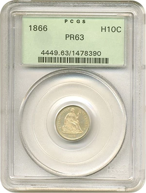 image for: 1866 H10c PCGS Proof 63