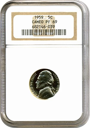 image for: 1959 5c NGC Proof 69 Cameo