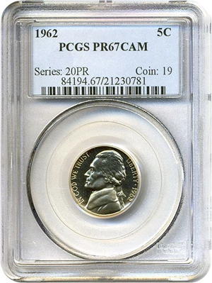 image for: 1962 5c PCGS Proof 67 Cameo