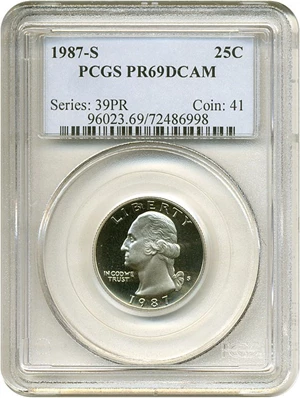 image for: 1987-S 25c PCGS Proof 69 DCameo