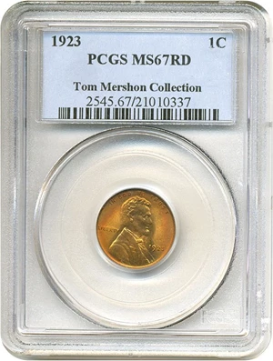image for: 1923 1c PCGS MS67 RD ex:Mershon