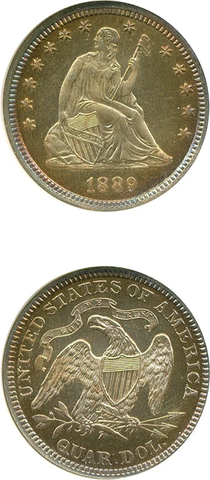image for: 1889 25c NGC Proof 67 Cameo *Color*
