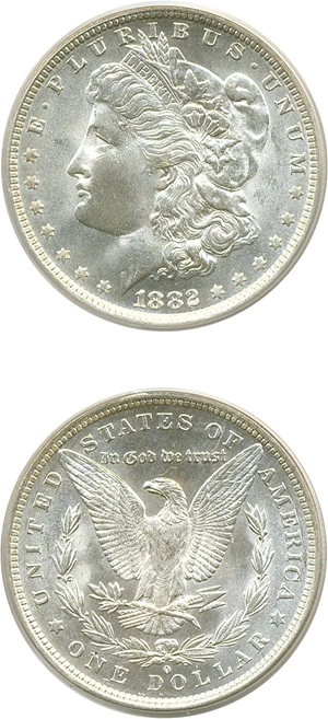 image for: 1882-O/S $1 Strong PCGS MS65 ** Pop 1! **