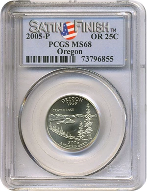 image for: 2005-P 25c Oregon - Satin Finish PCGS MS68