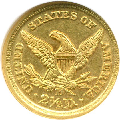 image for: 1857-D $2 1/2  NGC AU58 