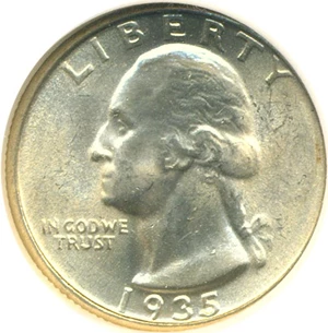 image for: 1935 25c NGC MS64
