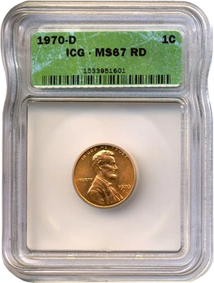 image for: 1970-D 1c ICG MS67 RD