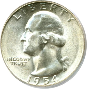 image for: 1954-S 25c PCGS MS65