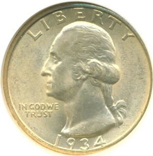 image for: 1934-D 25c NGC MS62