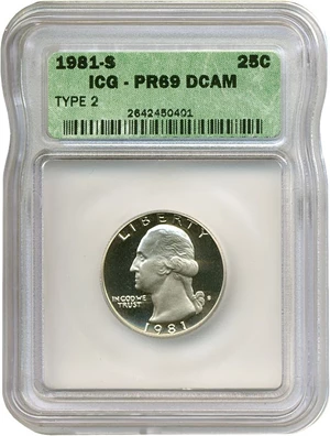 image for: 1981-S 25c Ty.2 ICG Proof 69 DCameo