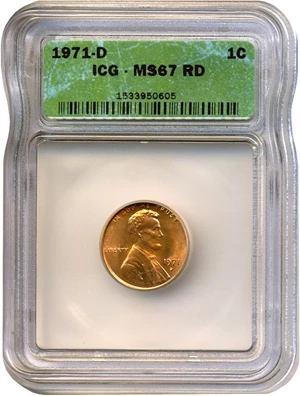 image for: 1971-D 1c ICG MS67 RD