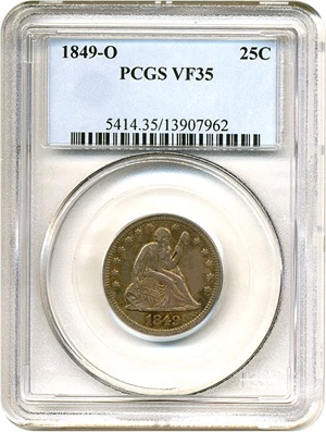 image for: 1849-O 25c PCGS VF35