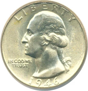 image for: 1946 25c PCGS MS65