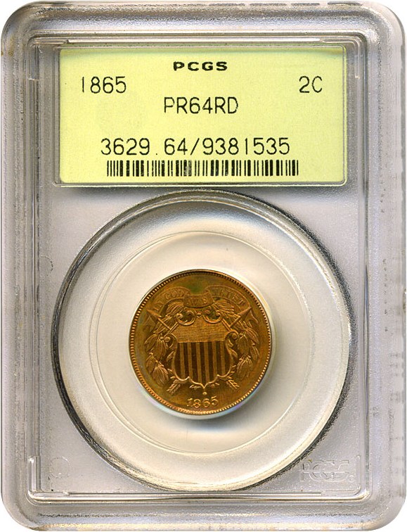 image for: 1865 2c  PCGS Proof 64 RD