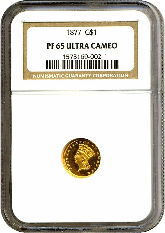 image for: 1877 G$1  NGC Proof 65 UCameo