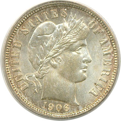 image for: 1906-S 10c  PCGS MS66 
