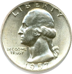 image for: 1957-D 25c PCGS MS65