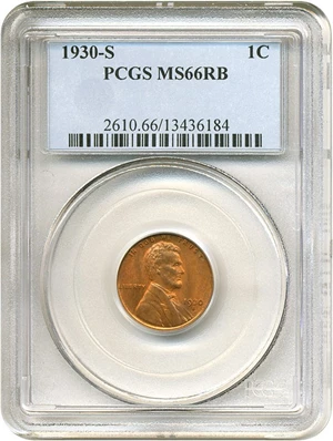 image for: 1930-S 1c PCGS MS66 RB