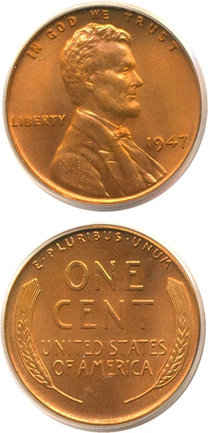 image for: 1947 1c PCGS MS67 RD