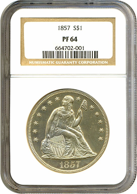 image for: 1857 $1  NGC Proof 64 