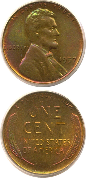image for: 1957 1c PCGS MS67 RB *Color*