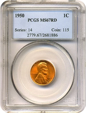 image for: 1950 1c PCGS MS67 RD