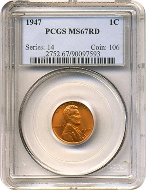 image for: 1947 1c PCGS MS67 RD