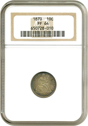 image for: 1870 10c NGC Proof 64
