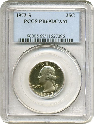 image for: 1973-S 25c PCGS Proof 69 DCameo