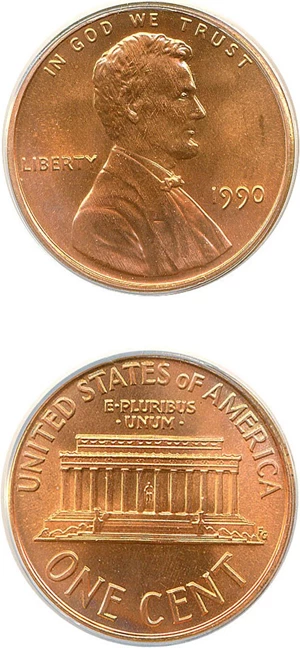 image for: 1990 1c ANACS MS68 RD