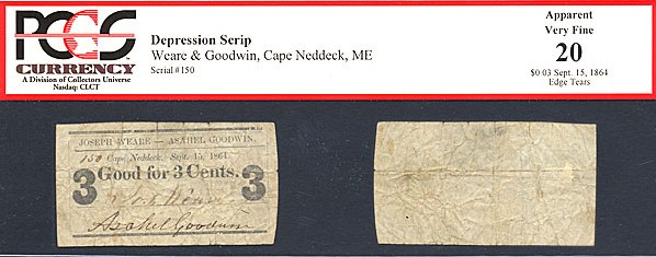 1864 Cape Neddeck, ME $.03 (Fr. 3090)