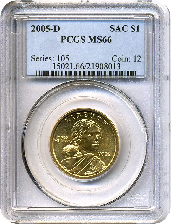 image for: 2005-D Sac $1 PCGS MS66 