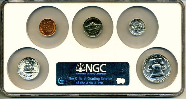 image for: 1951 1c --  50c Proof Set Multi-Coin Holder NGC Proof 67 